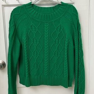 Gap Petite Green Cable Knit Sweater